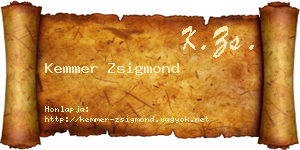 Kemmer Zsigmond névjegykártya